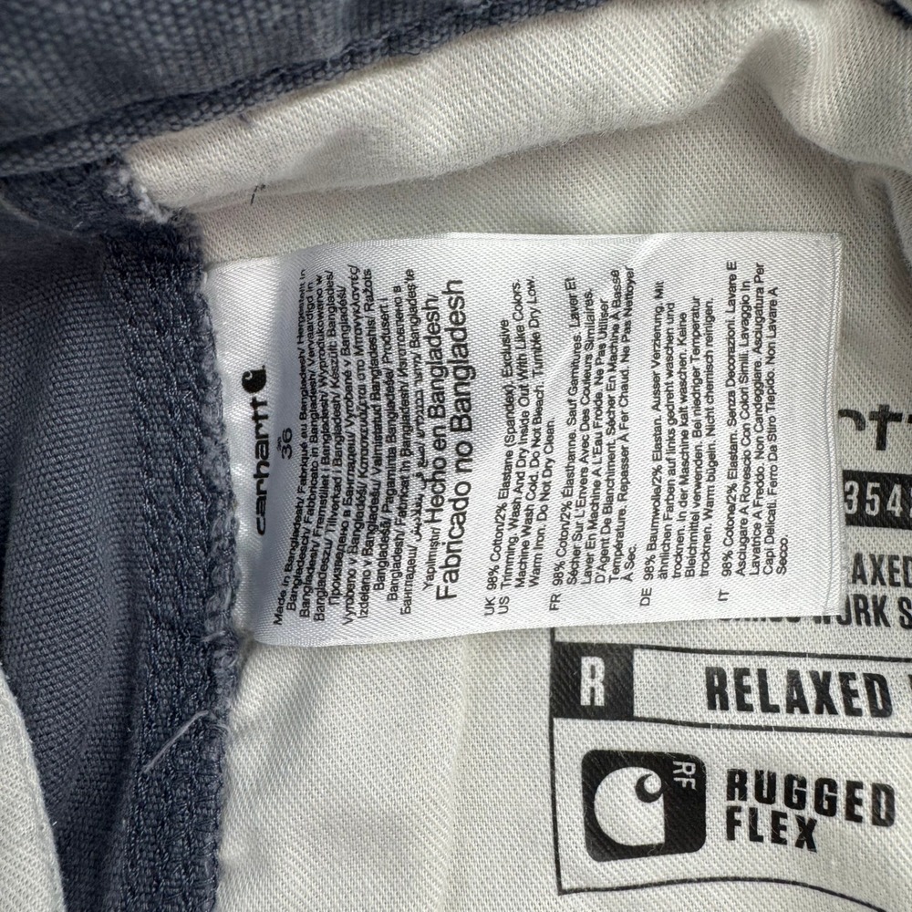 Carhartt Rugged Flex Relaxed Fit Canvas Cargo Work Shorts Gray Mens Sz 36 EUC - Picture 5 of 10